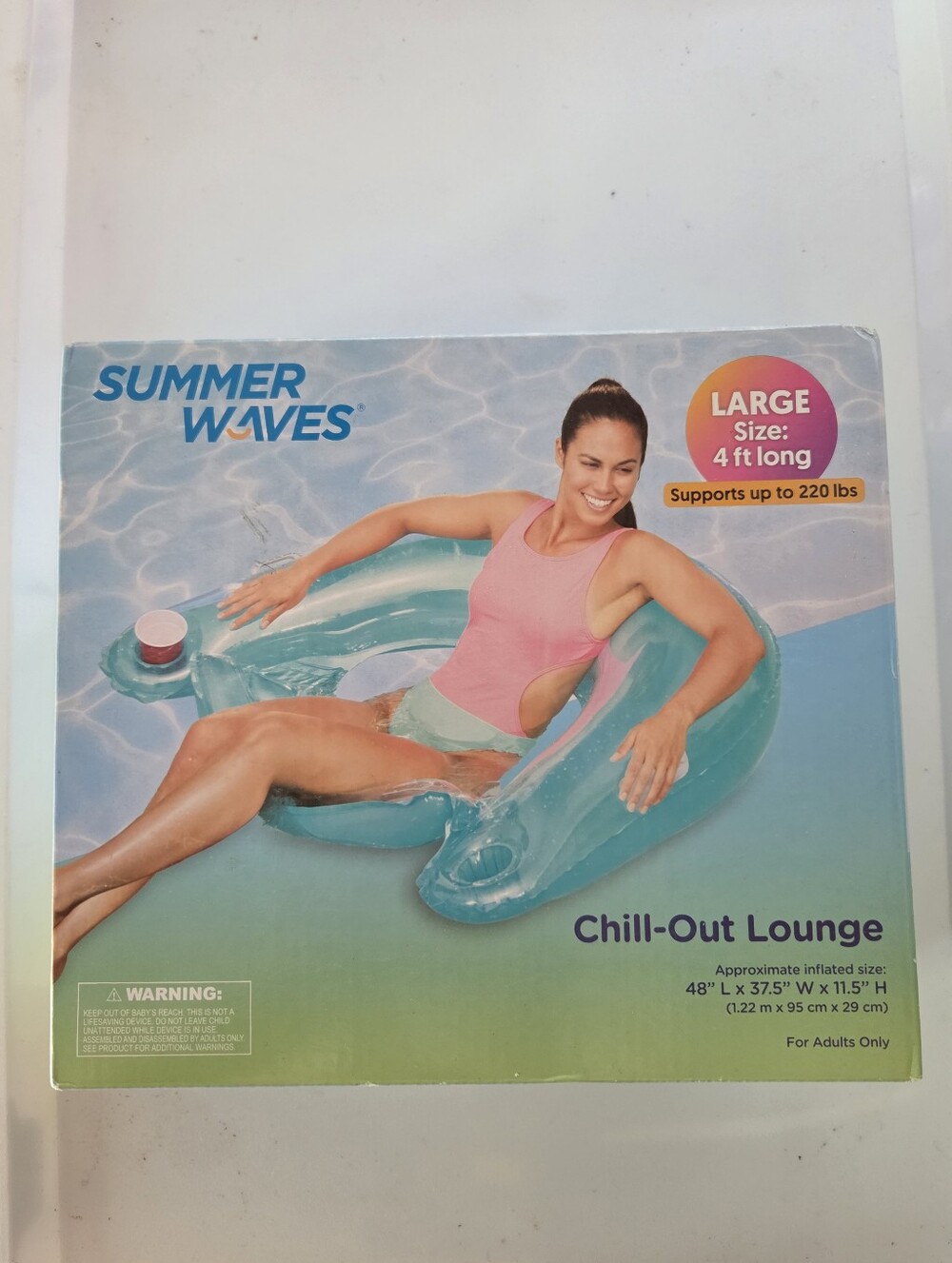 Chill-Out Lounge Inflatable Pool Float - Teal